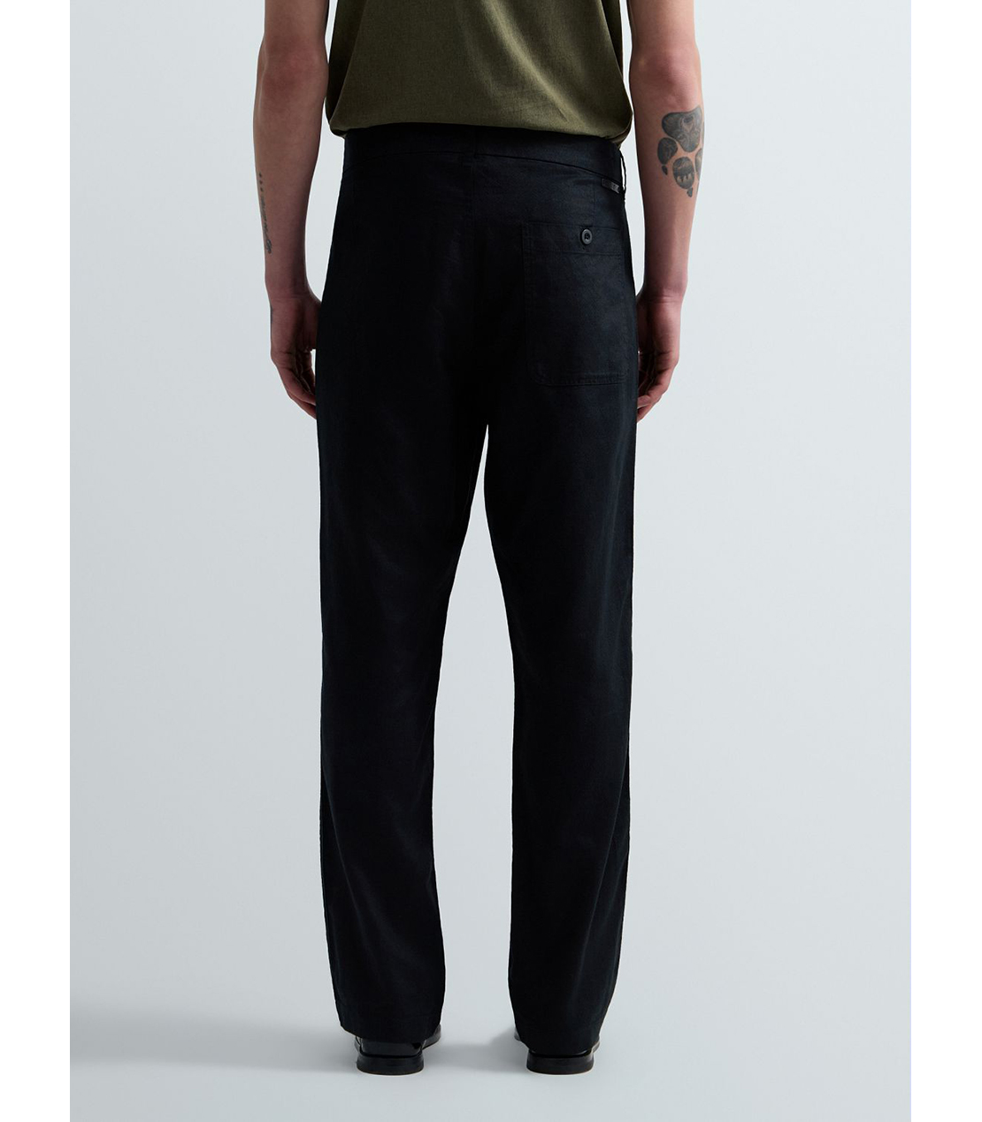 リラックスレギュラーリネンコットンパンツ 詳細画像 ブラック 2